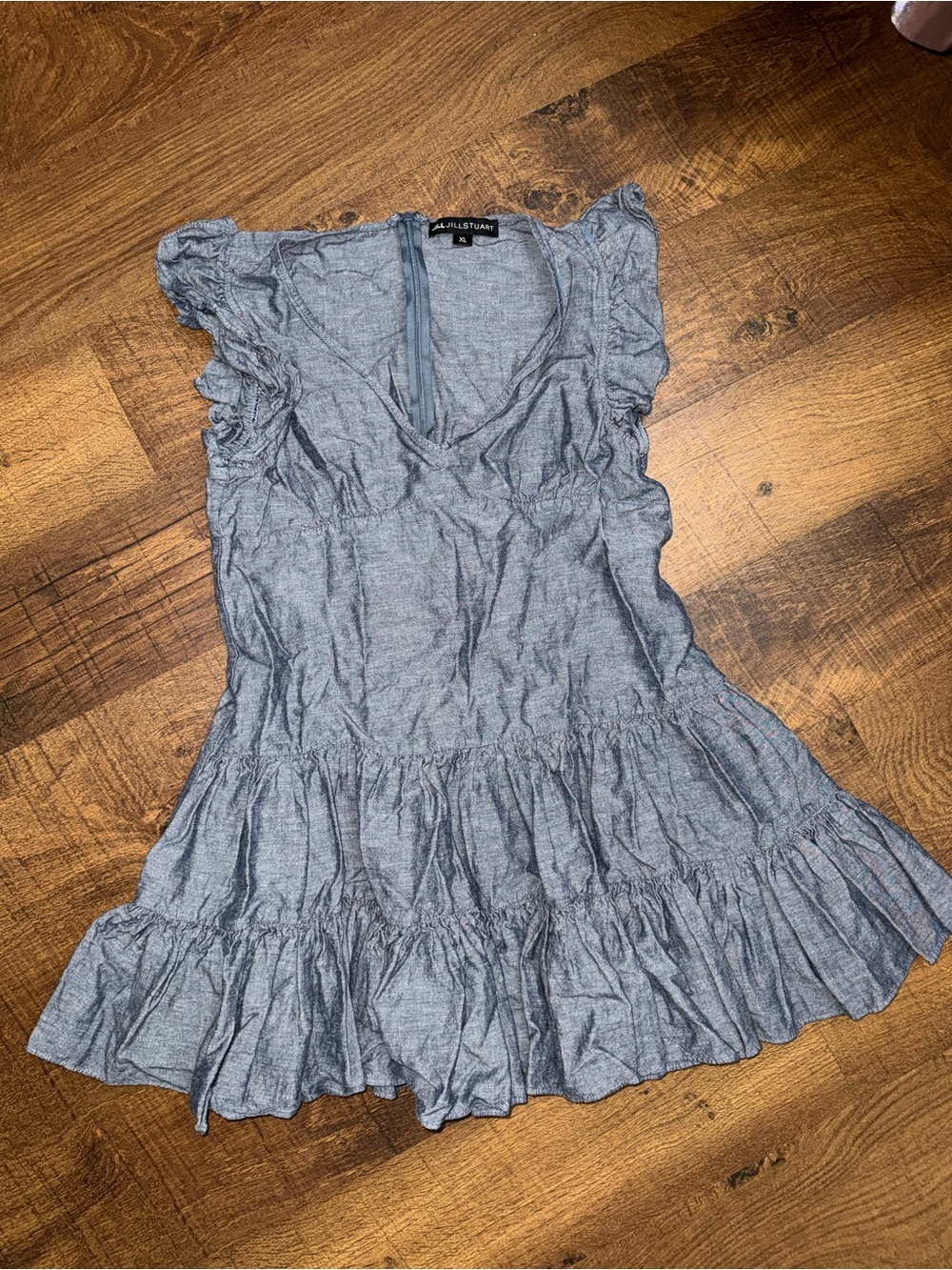 Jill Stuart Slate Blue Chambray Shirt Dress